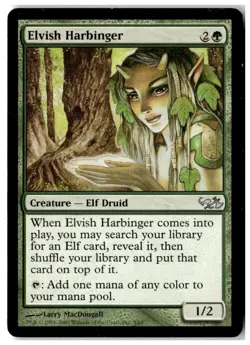 MTG Elvish Harbinger - Duel Decks: Elves vs. Goblins Heavily Played English - Image 1