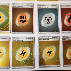 Pokemon lot Fire and Electric Holo Energy Cards W / Dark , Leaf, & Fighting - Image 1
