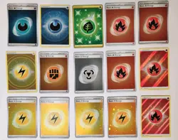 Pokemon lot Fire and Electric Holo Energy Cards W / Dark , Leaf, & Fighting - Image 2