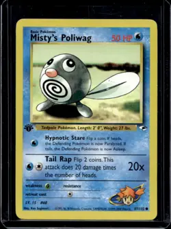 2000 Pokemon Gym Heroes 1st Edition Misty's Poliwag #87/132 - Image 1