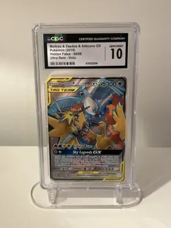 Pokemon TCG- Moltres & Zapdos & Articuno GX 66/68 - Hidden Fates CGC 10 Gem Mint - Image 1