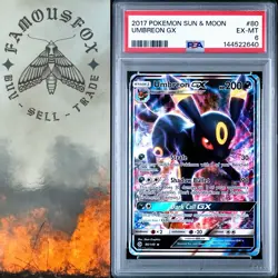 2017 POKEMON SUN & MOON UMBREON GX 80/148 PSA 6 EX-MT - Image 1