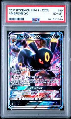 2017 POKEMON SUN & MOON UMBREON GX 80/148 PSA 6 EX-MT - Image 2