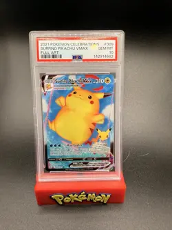 Surfing Pikachu Vmax 009 2021 Pokemon Celebrations PSA 10 - Image 1