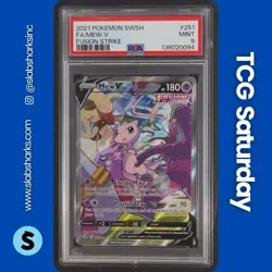 2021 POKEMON SWORD SHIELD FUSION STRIKE #251/264 MEW V ALTERNATE FULL ART PSA 9 - Image 1