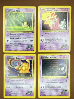 Pokemon Gym Challenge/Heroes Sabrina's Abra, Slowbro, Drowzee, Gastly Lot of 4 - Image 1