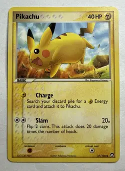 Pikachu - 57/108 - Common - EX Power Keepers - Pokemon Card - 1 Lightly Played - Image 1