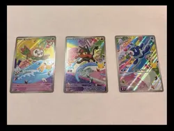 Rowlet, Litten & Popplio First Partner Illustration Collection Promo Set Pokemon - Image 1