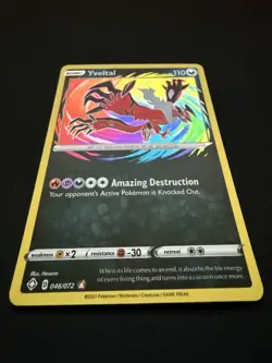 Yveltal 046/072 Amazing Rare Shining Fates Holo Pokemon TCG NM - Image 3