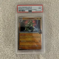 2025 POKEMON DRI EN-DESTINED RIVALS #096 ROCKET'S TYRANITAR POKEMON CENTER PSA 9 - Image 3