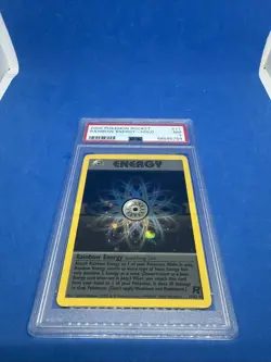 2000 Pokemon Team Rocket Rainbow Energy Holo PSA 7 #17 WOTC Swirl NM 17/82 - Image 3
