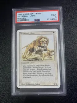 MTG Magic the Gathering Revised Savannah Lions PSA MINT 9 - Image 1