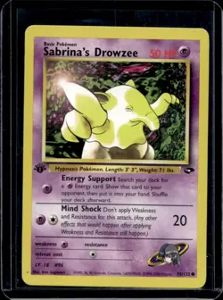 2000 Pokemon Gym Challenge 1st Edition Sabrina's Drowzee #95/132 - Image 1