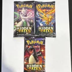 Pokemon Hidden Fates Booster Packs Lot of 3 - Mewtwo, Charizard, Legendary Birds - Image 1