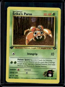 2000 Pokemon Gym Challenge 1st Edition Erika's Paras #71/132 - Image 1