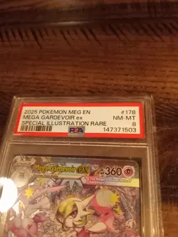 Mega Gardevoir ex 178/132 Me01: Mega Evolution Holo Graded Pokemon Slab Psa 8 - Image 2