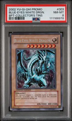 2002 Yu-Gi-Oh! Blue-Eyes White Dragon BPT Limited Edition Secret Rare PSA 8 FADE - Image 1
