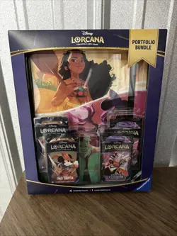 TCG Disney Lorcana Portfolio Bundle 4 Booster Packs & 1 Portfolio First Chapter - Image 1
