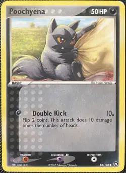 Poochyena 58/108 Power Keepers Regular Pokemon Card - Image 1