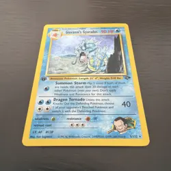 Pokemon TCG Giovanni's Gyarados Gym Challenge Holo Card 5/132 1st Edition - Image 2
