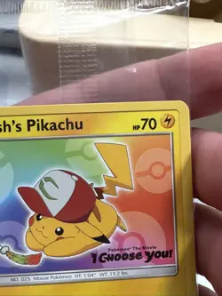 Ash’s Pikachu SM108 Ultra Rare Non Holo Movie Promo Pokemon Card * Sealed * - Image 3