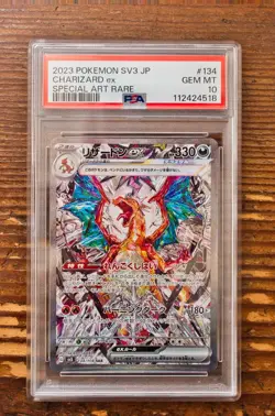 PSA 10 Charizard ex SAR 134/108 Japanese Ruler of Black Flame sv3 Pokemon Card - Image 1
