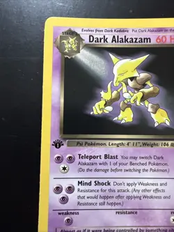Pokemon Dark Alakazam Card 18/82 Non-Holo Rare 1st Edition - Image 2