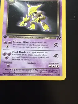 Pokemon Dark Alakazam Card 18/82 Non-Holo Rare 1st Edition - Image 4