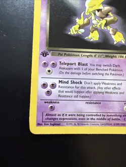Pokemon Dark Alakazam Card 18/82 Non-Holo Rare 1st Edition - Image 5