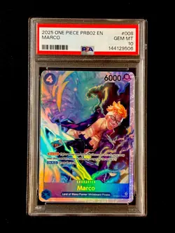Marco PRB02-008 PSA 10 GEM MINT Parallel Foil SR One Piece Card - Image 1