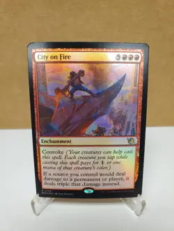 Magic: The Gathering MTG March of the Machine City on Fire Foil - Image 1