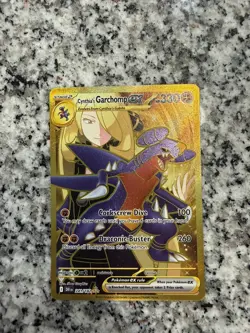 Cynthia's Garchomp EX 241/182 Pokemon Card Destined Rivals Gold Hyper Rare NM - Image 1