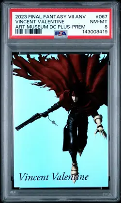 2023 FINAL FANTASY VII ANV ART MUSEUM DIGITAL CARD PLUS VINCENT VALENTINE PSA 8 - Image 1
