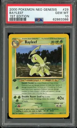 PSA 10 Bayleef 1st Edition Neo Genesis 29/111 Pokemon Card - Image 1