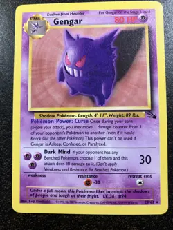 Pokemon Card Gengar Rare Fossil Set - Image 1