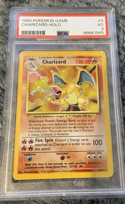 Pokemon Charizard Base Set 4/102 Holo Rare 1999 PSA Graded Card - Image 1