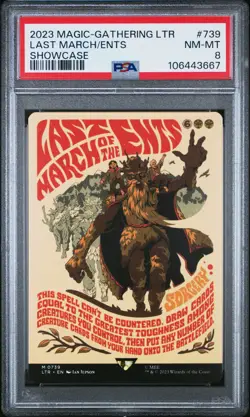 2023 MTG LTR LAST MARCH OF THE ENTS #739 (M) Lord Of The Rings - NM PSA 8 - Image 1