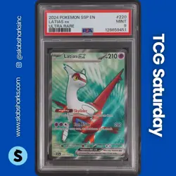2024 POKEMON SURGING SPARKS #220/191 LATIAS EX FULL ART ULTRA RARE PSA 9 - Image 1