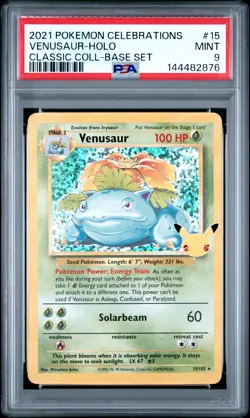 2021 POKEMON CELEBRATIONS CLASSIC COLLECTION #15 VENUSAUR-HOLO PSA 9 - Image 1