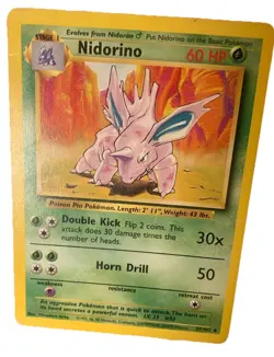 1999 Shadowless Base Set Nidorino 37/102 Pokemon TCG Uncommon - Image 1