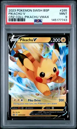 2023 POKEMON SWSH BLACK STAR PROMO #285 PIKACHU V PSA 9 - Image 1