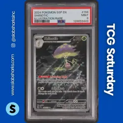 2024 POKEMON SURGING SPARKS #194/191 SHIINOTIC ILLUSTRATION RARE PSA 9 - Image 1