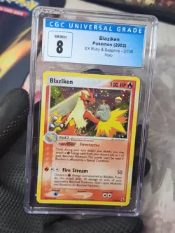 2003 Pokemon EX Ruby Sapphire Battle Stadium Blaziken Holo Pokemon CGC 8 sim PSA - Image 1