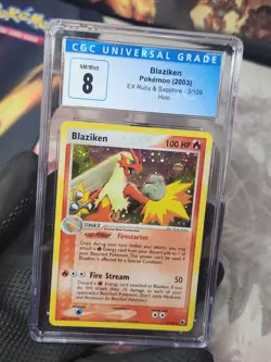 2003 Pokemon EX Ruby Sapphire Battle Stadium Blaziken Holo Pokemon CGC 8 sim PSA - Image 2