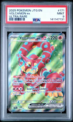 2025 POKEMON JTG EN-JOURNEY TOGETHER ULTRA RARE #171 VOLCANION EX PSA 9 - Image 1