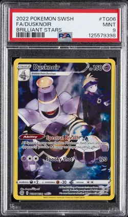 2022 POKEMON SWORD & SHIELD BRILLIANT STARS #TG06 FULL ART/DUSKNOIR PSA 9 - Image 1