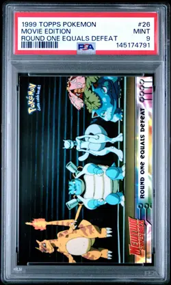 1999 TOPPS POKEMON THE MOVIE EDT ROUND ONE EQUALS DEFEAT #26 MOVIE EDITION PSA 9 - Image 1