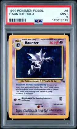 1999 POKEMON FOSSIL #6 HAUNTER-HOLO PSA 9 - Image 1
