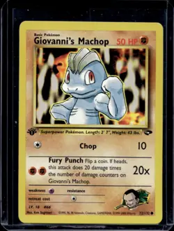 2000 Pokemon Gym Challenge 1st Edition Giovanni's Machop #72/132 - Image 1