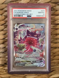Pokemon Gengar VMAX Fusion Strike Secret Rare Full Alt Art #271 PSA 10 English. - Image 2